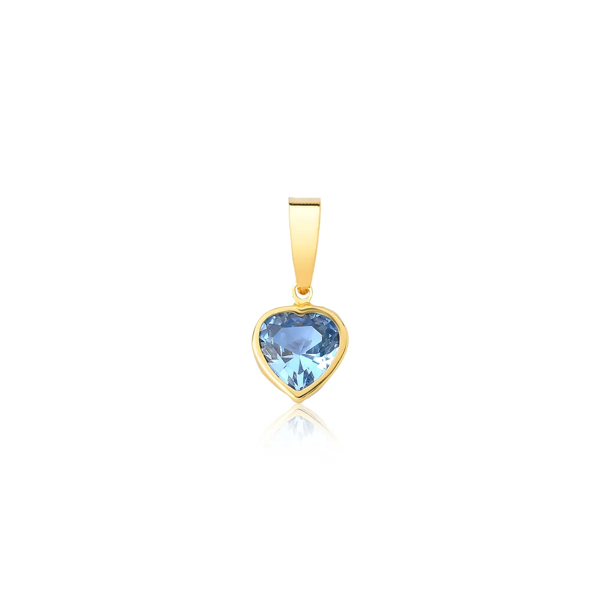 Pingente coração ouro 18k de Zircônia Azul