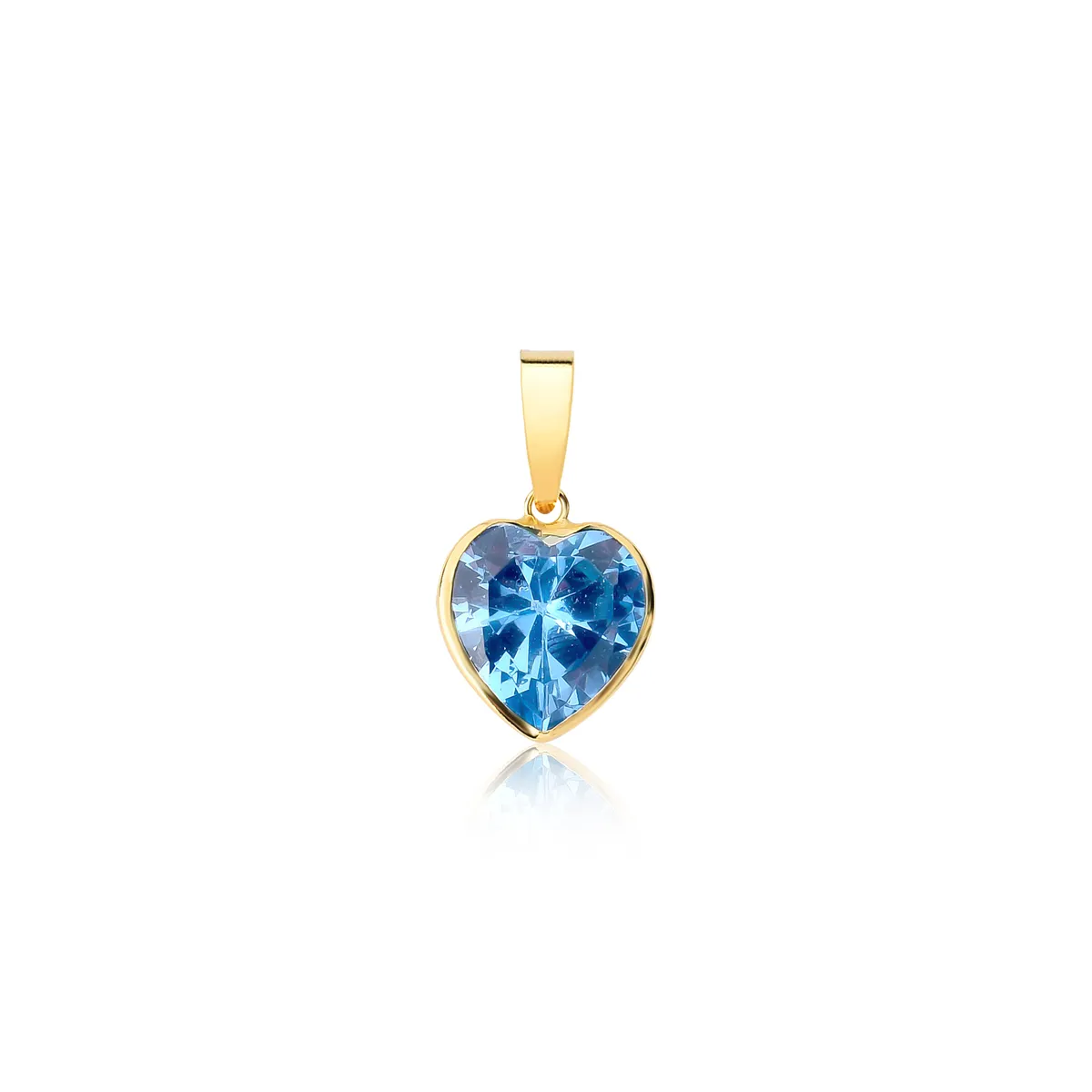 Pingente Essentials coração ouro 18k com Zircônia azul facetada