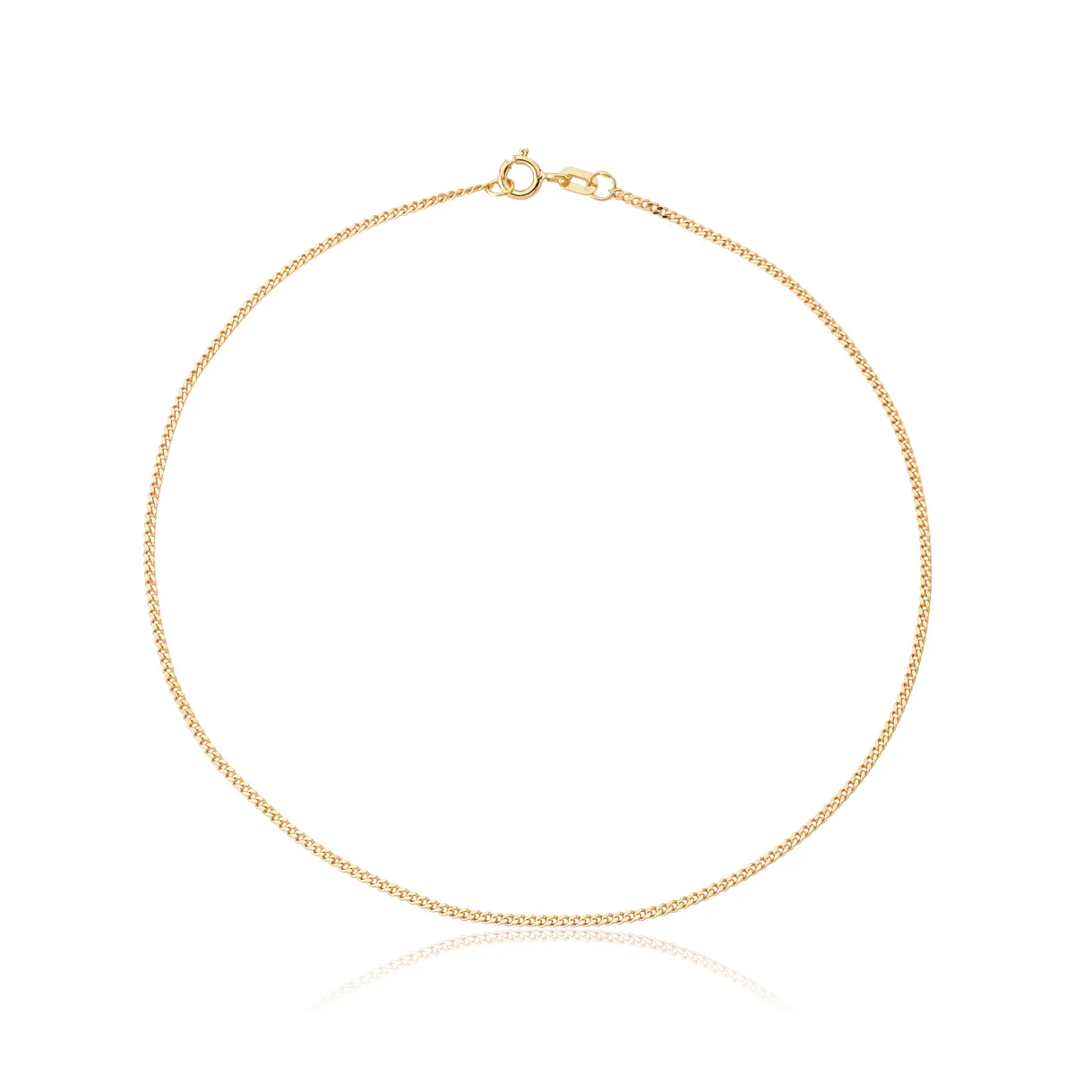 Tornozeleira de Elo Groumet ouro 18k polida 26cm