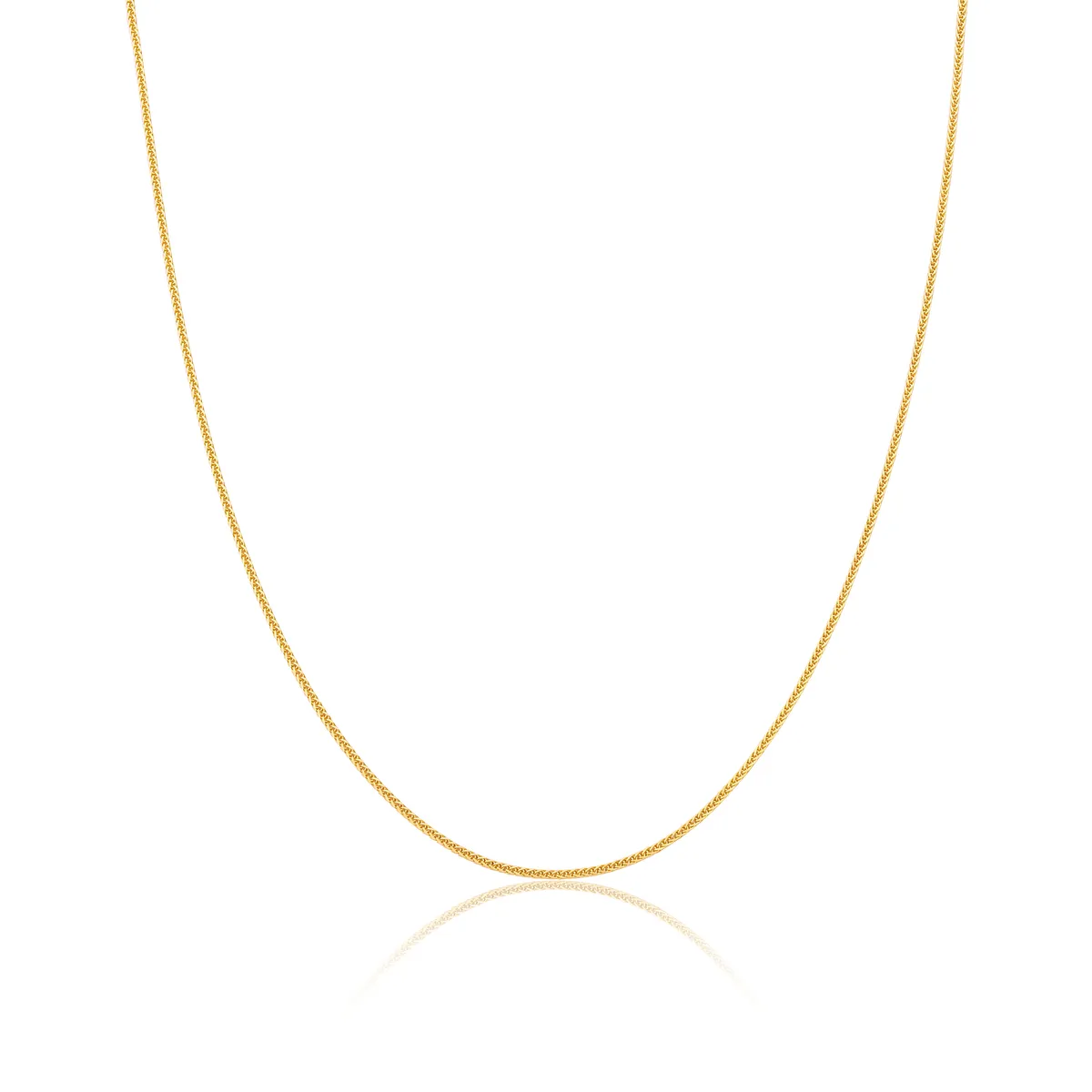 Corrente malha Espiga ouro 18k polida 60cm