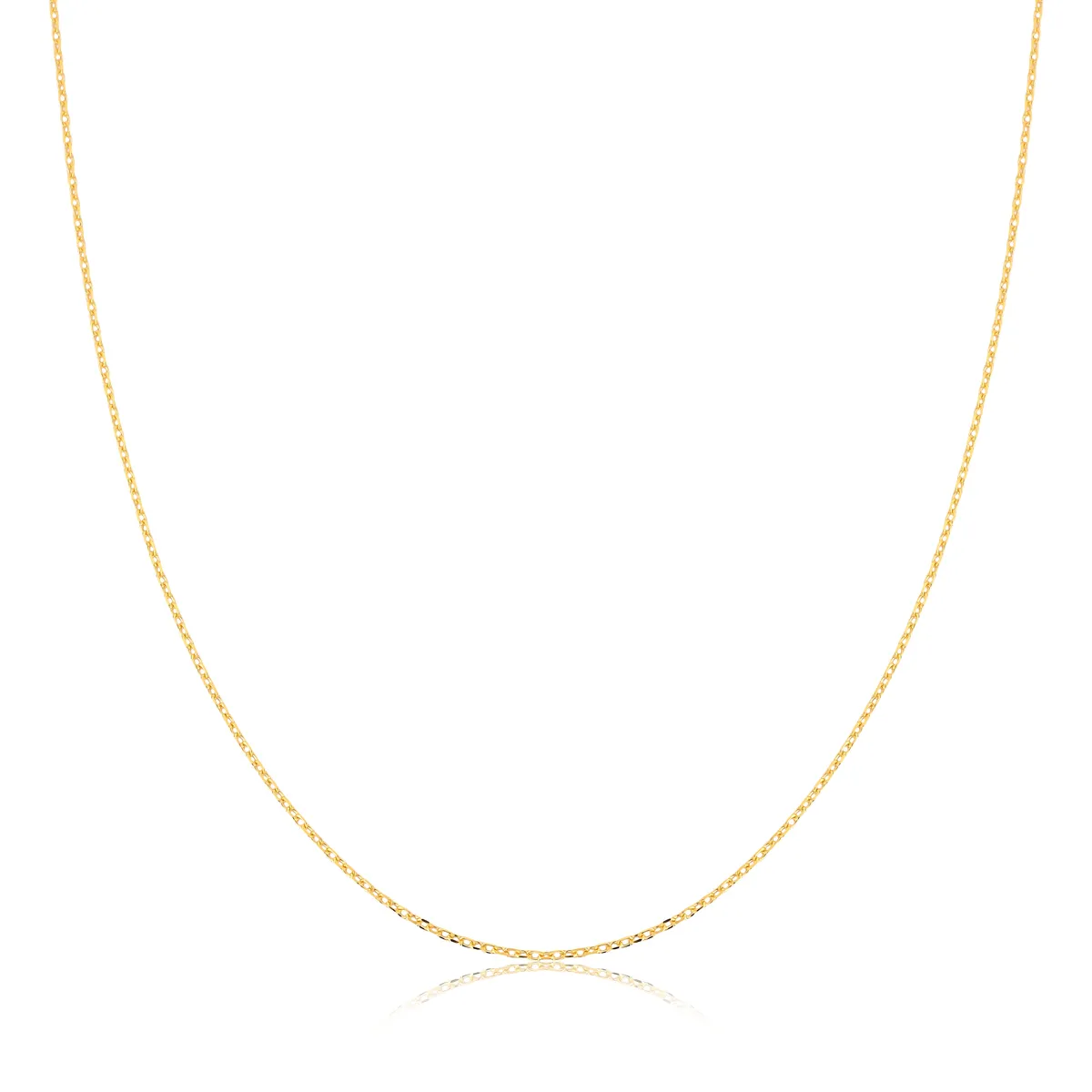 Corrente elo cadeado 60cm ouro 18k polida