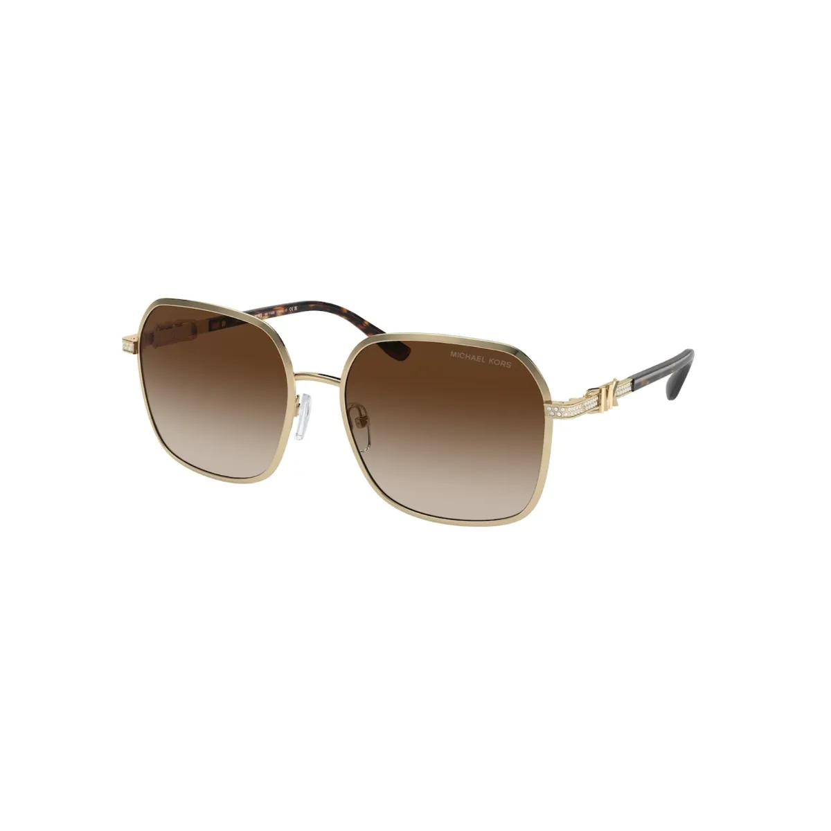 Óculos de Sol Michael Kors 0MK1145B 10141358 Metal Dourado com lentes na cor Marrom