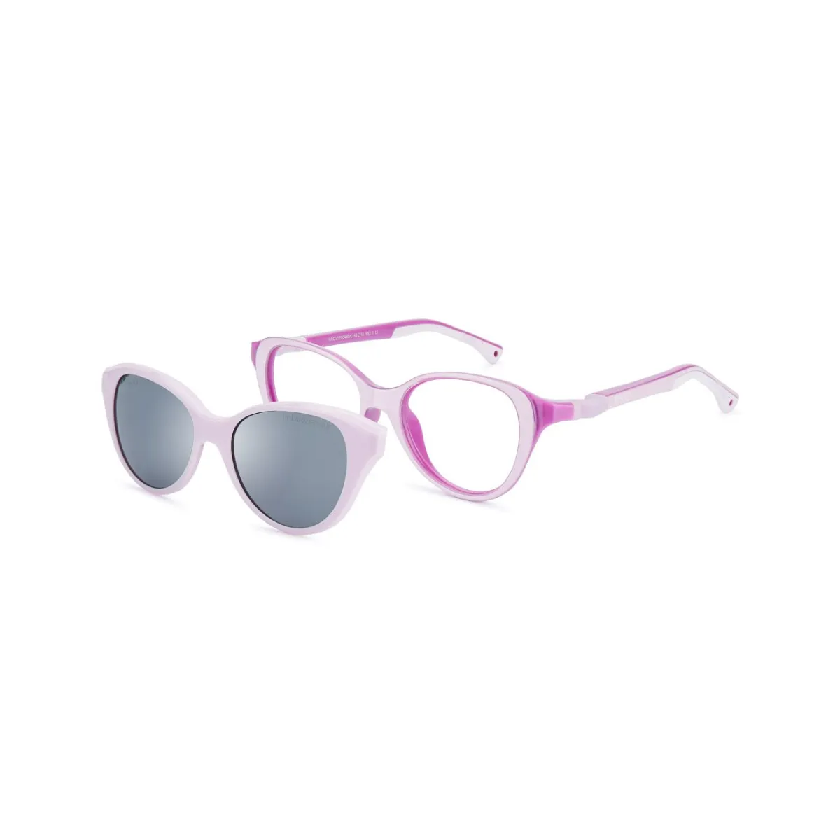Óculos de Grau Nano Mimi Clip-On NAO3120550SC Siliflex Rosa com lentes na cor Cinza
