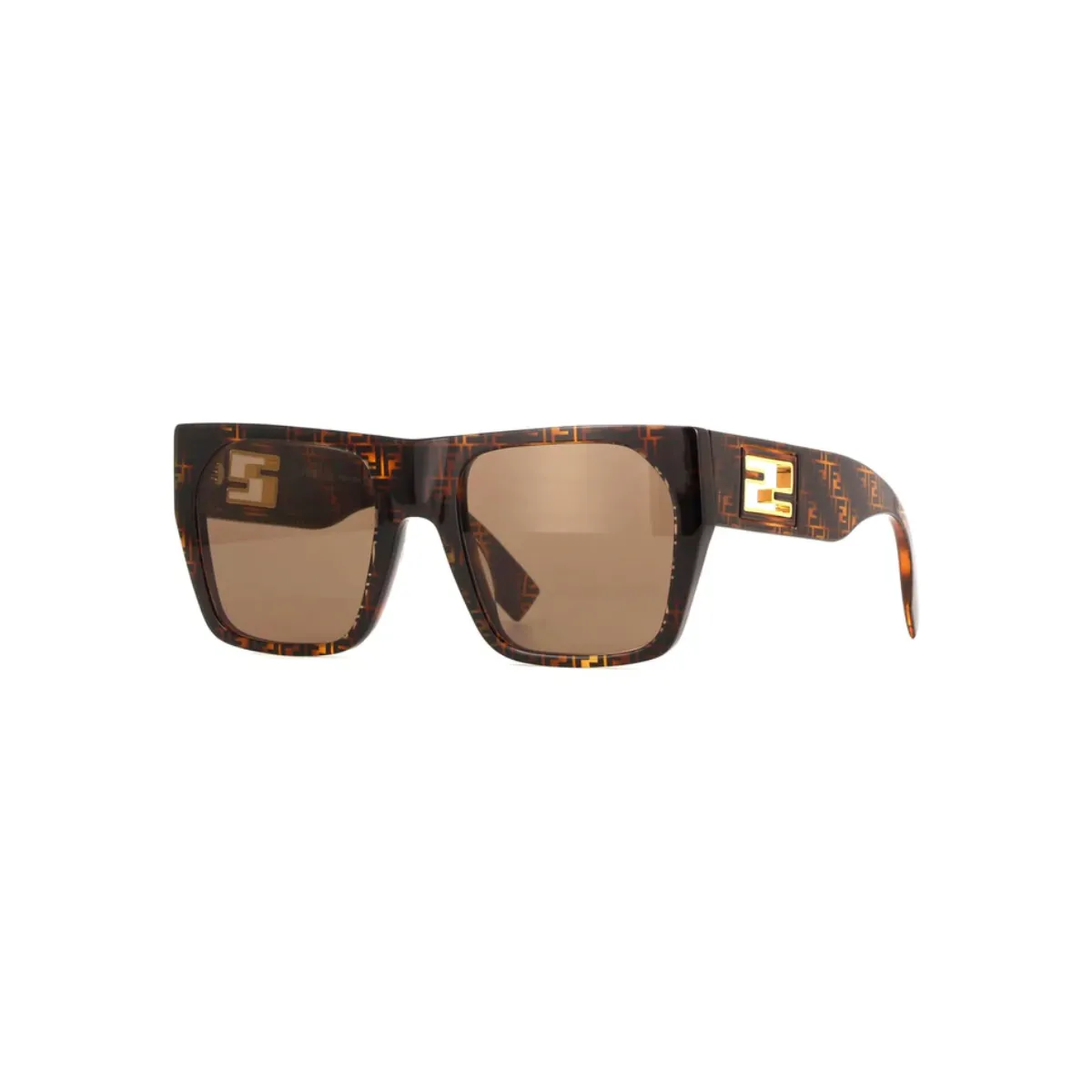 Óculos de Sol Fendi FE40124I_ 5455E Acetato Marrom Mesclado com lentes na cor Marrom