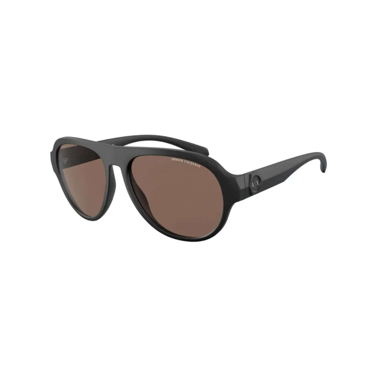 Óculos de Sol Armani Exchange 0AX4126SU 80787358 Acetato Preto Fosco com lentes na cor Marrom
