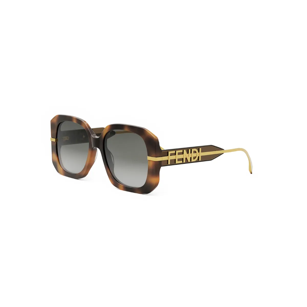 Óculos de Sol Fendi FE40065I_5555B Acetato Marrom Mesclado com lentes na cor Cinza