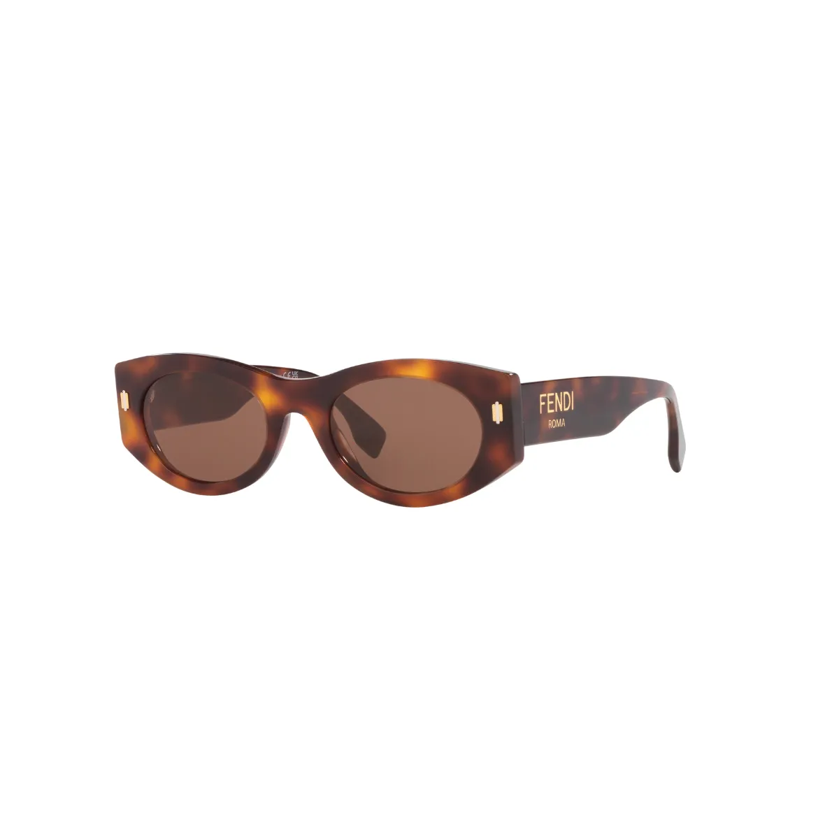 Óculos de Sol Fendi FE40125I_5253E Acetato Marrom Mesclado com lentes na cor Marrom