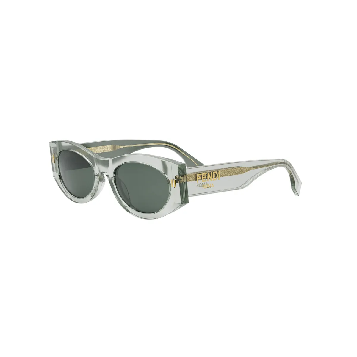 Óculos de Sol Fendi FE40125I_5295N Acetato Verde Transparente com lentes na cor Verde