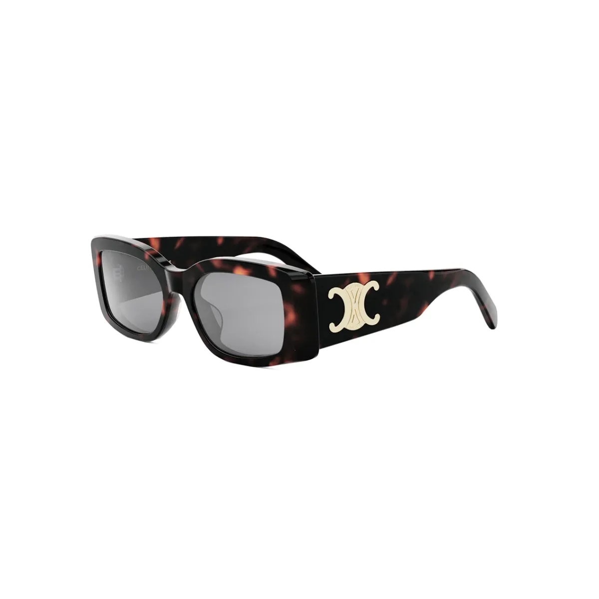 Óculos de Sol Celine Triomphe CL40282U_5352A Acetato Marrom Mesclado com lentes na cor Cinza