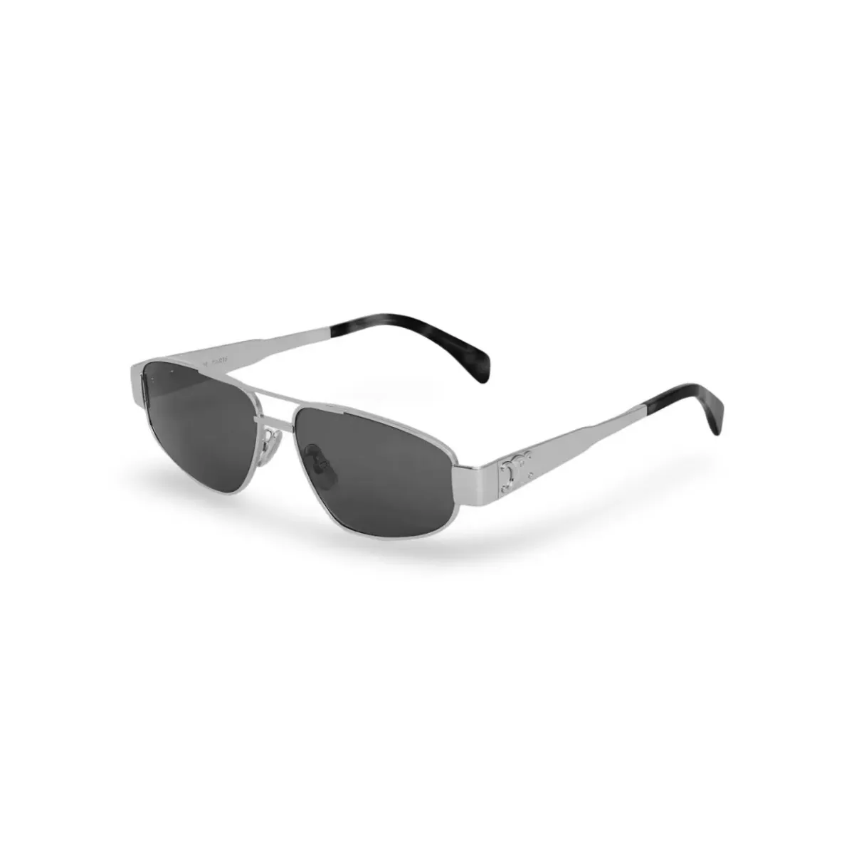 Óculos de Sol Celine Triomphe CL40281U_5716A Metal Prata com lentes na cor Fumê