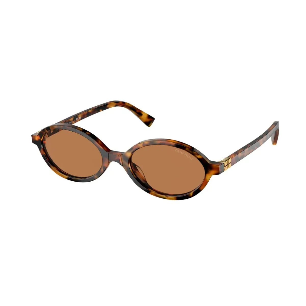 Óculos de Sol Miu Miu 0MU 04ZS 19P2Z150 Acetato Marrom Meslaco com lentes na cor Marrom