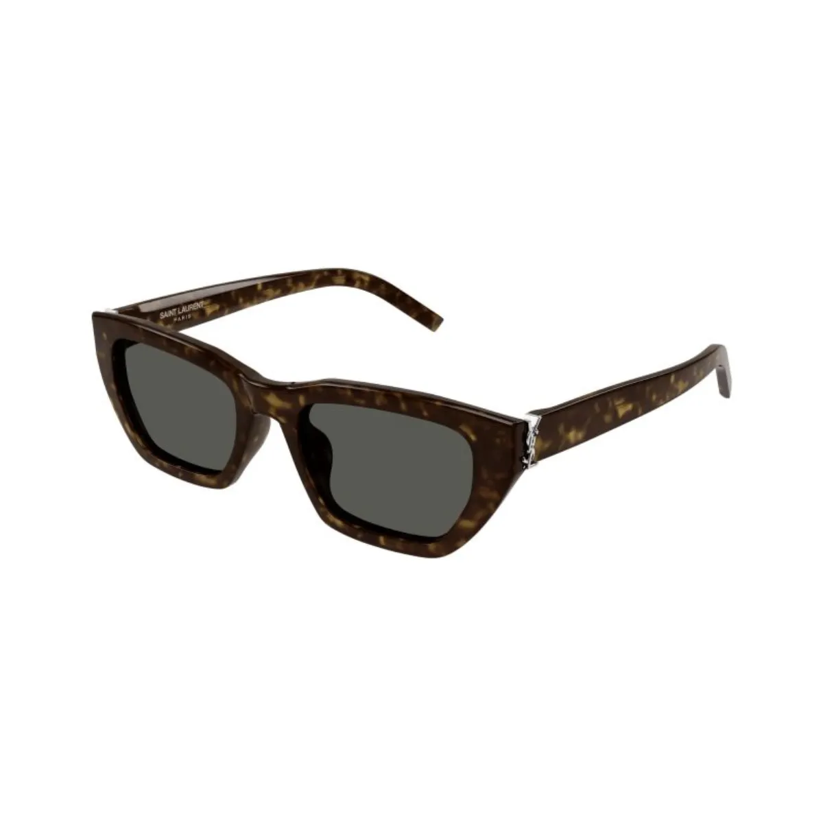 Óculos de Sol Saint Laurent SL M127/F-002 53 Acetato Marrom Mesclado com lentes na cor Cinza