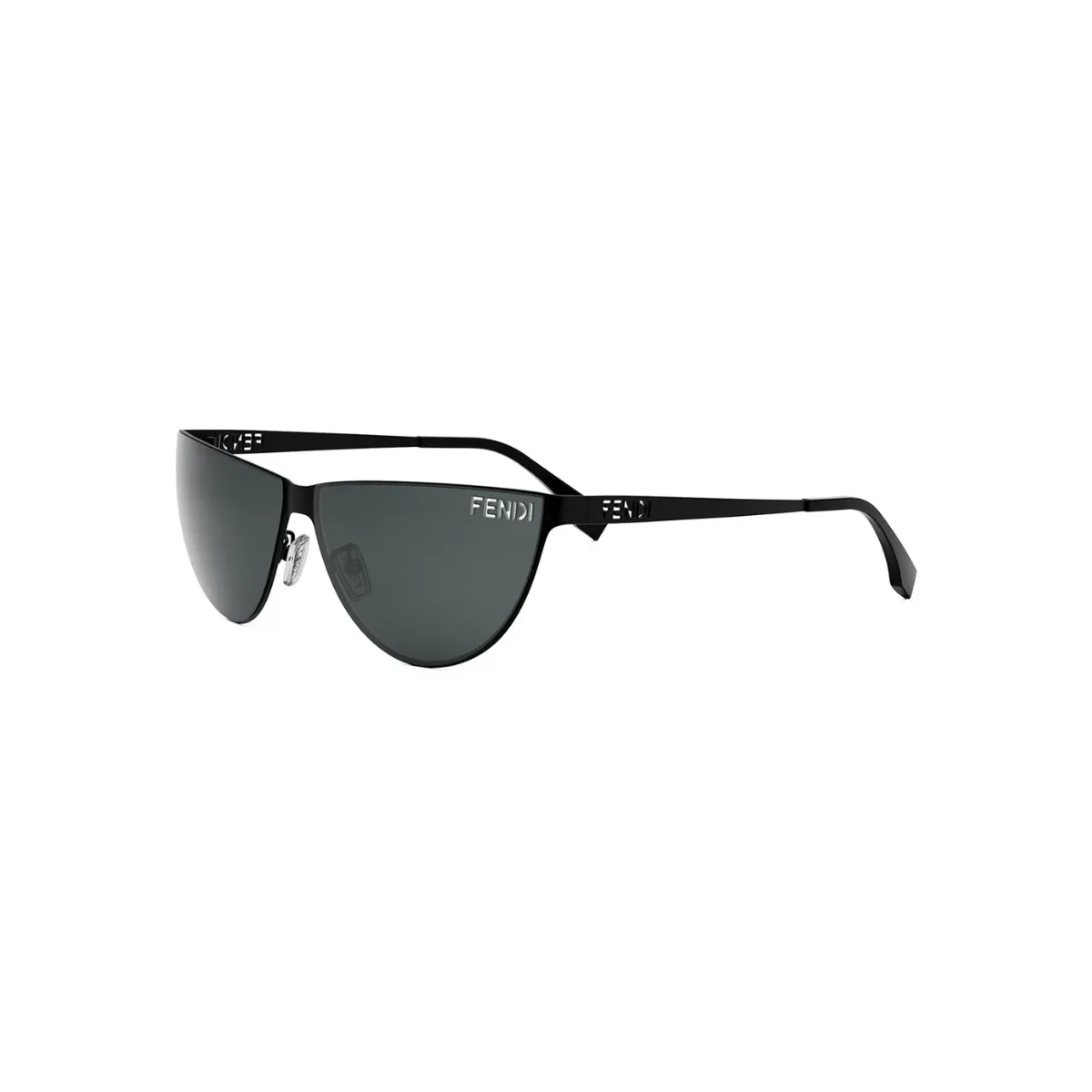 Óculos de Sol Fendi FE40138U_6202A Metal Preto com lentes na cor Fumê