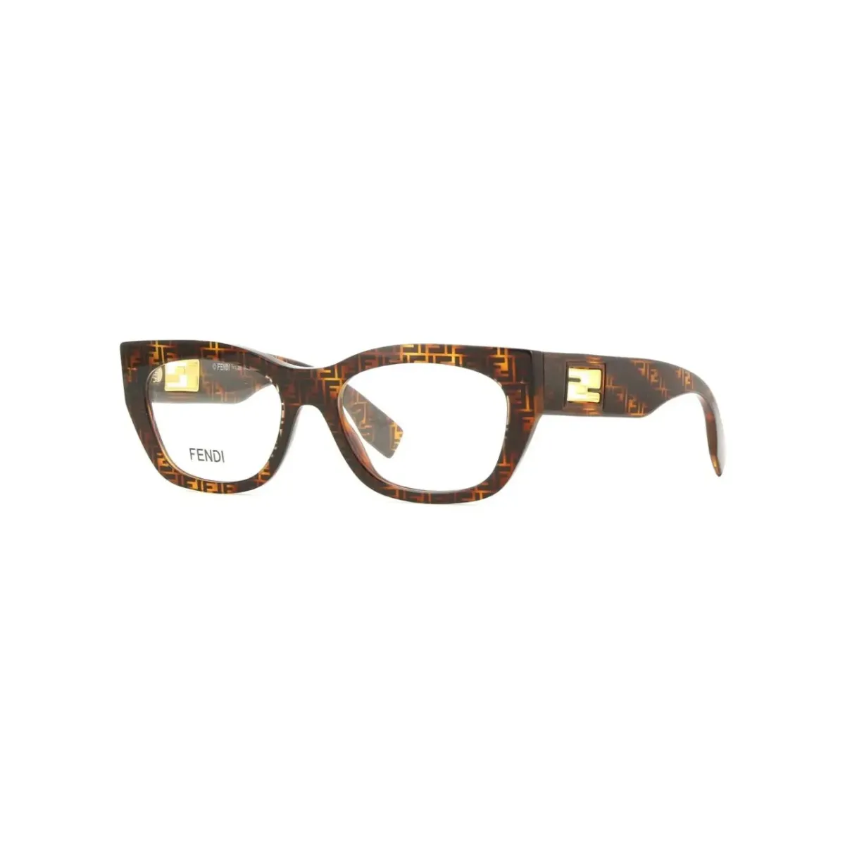 Óculos de Grau Fendi FE50082I_53055 Acetato Marrom Mesclado
