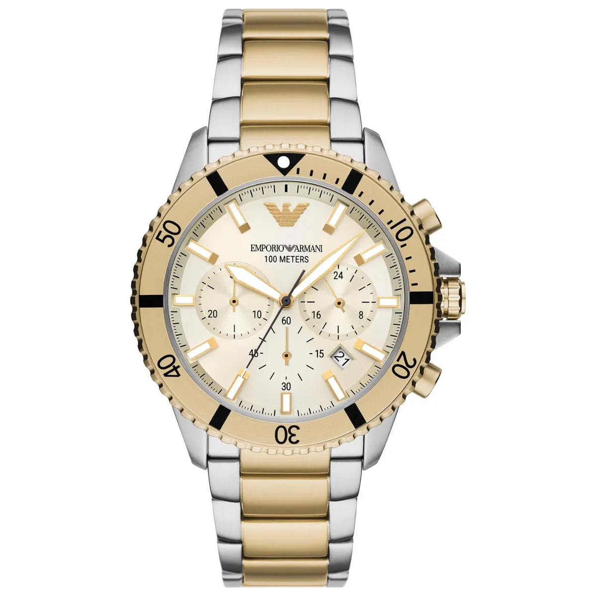 Relógio Emporio Armani Diver Cronógrafo Masculino - AR11606B1 C1SK Bicolor