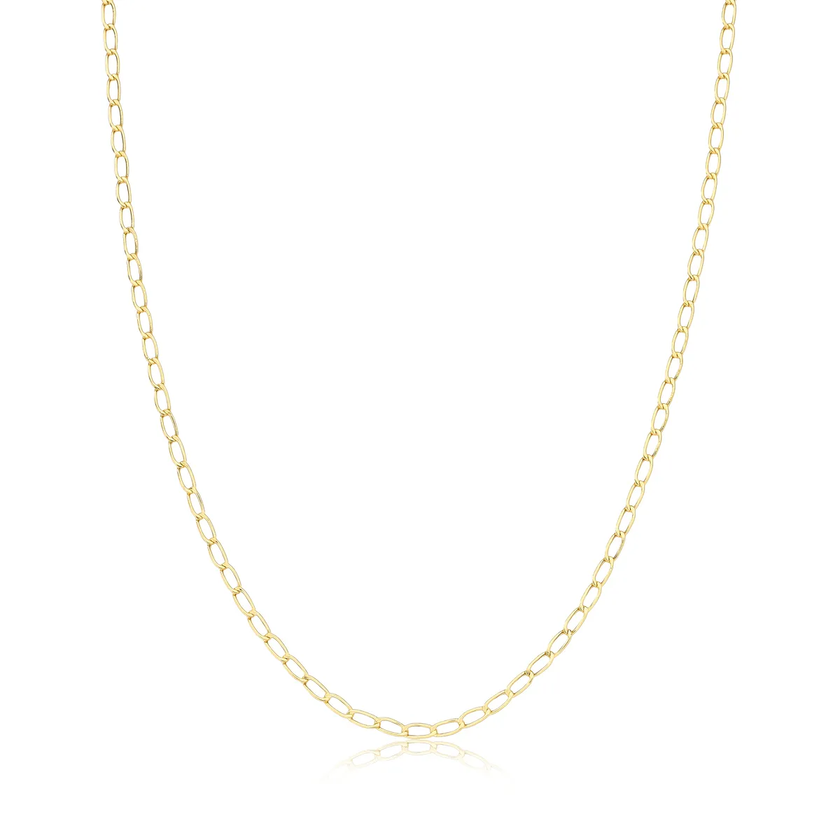 Corrente Elo Groumet alongada oca 60cm ouro 18k fecho mola