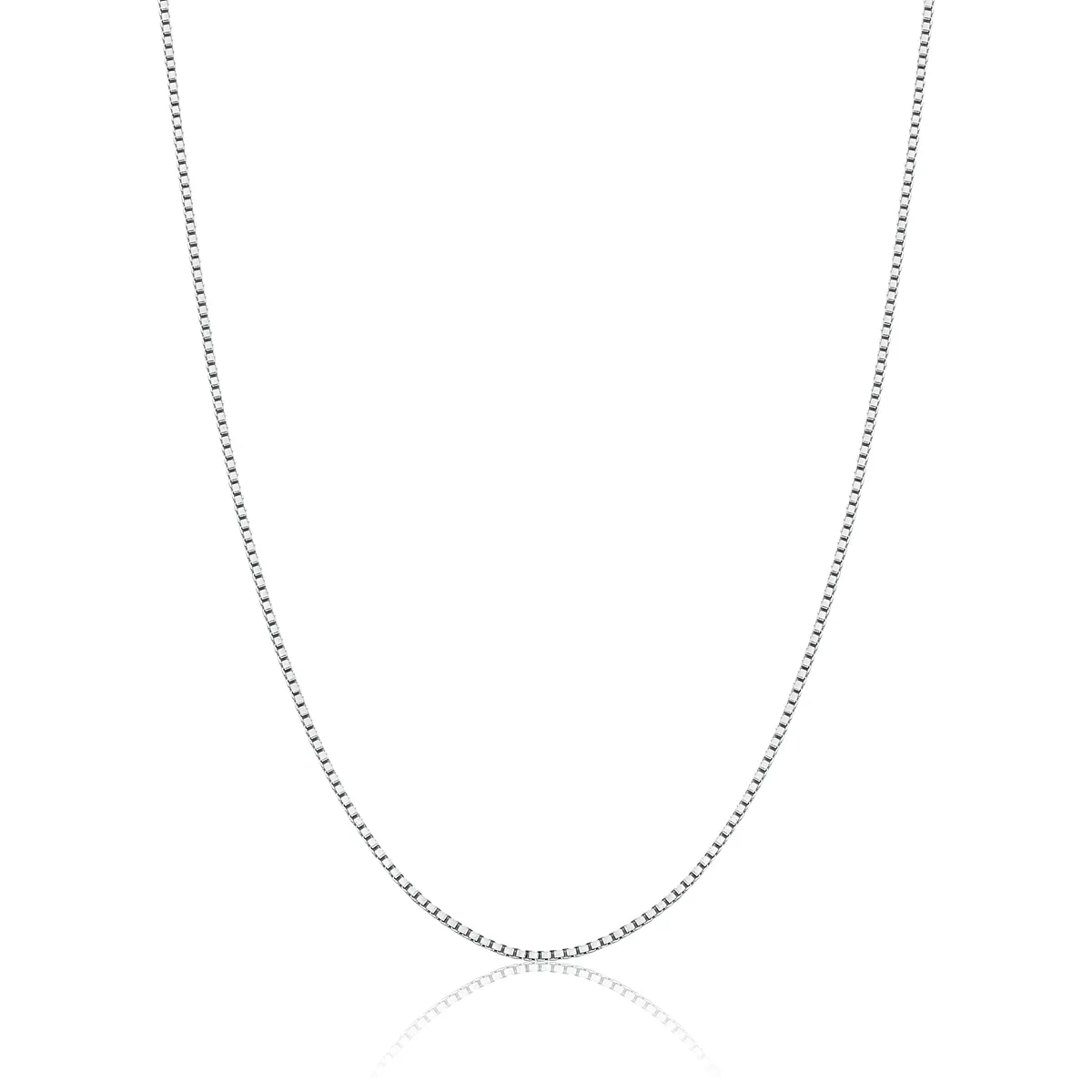 Corrente malha Veneziana ouro branco 18k fecho mola 40CM