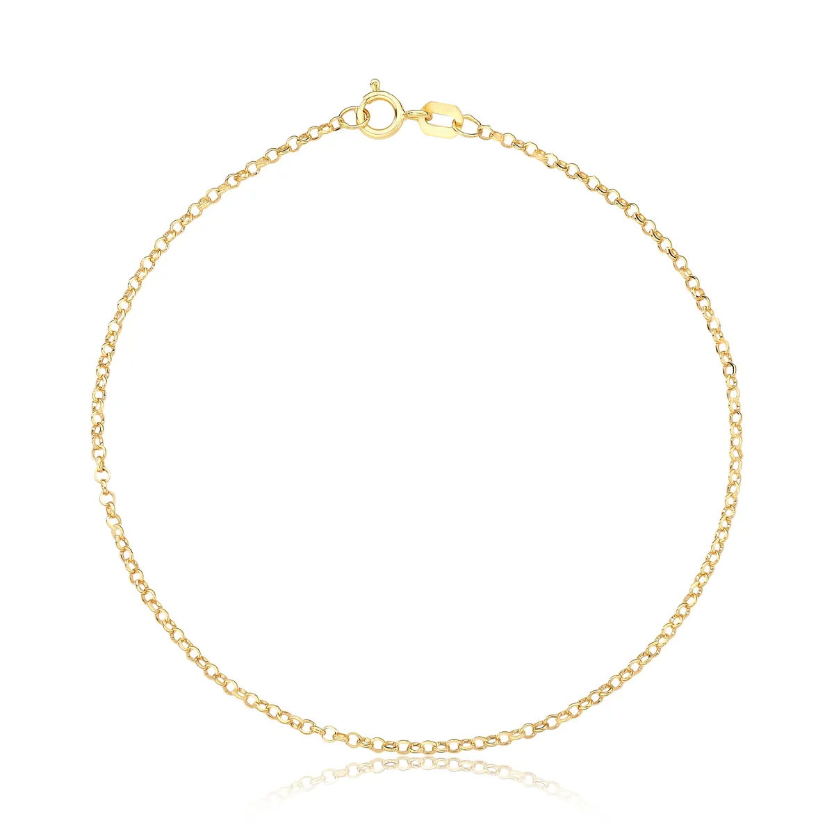 Pulseira Elo Português 15cm ouro 18k fecho mola