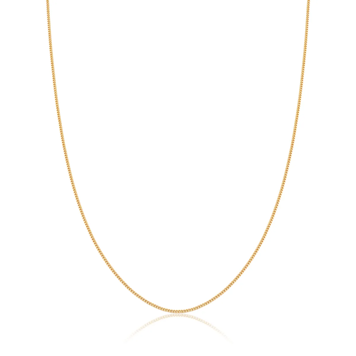 Corrente Elo Groumet 70cm polida ouro 18k fecho mola