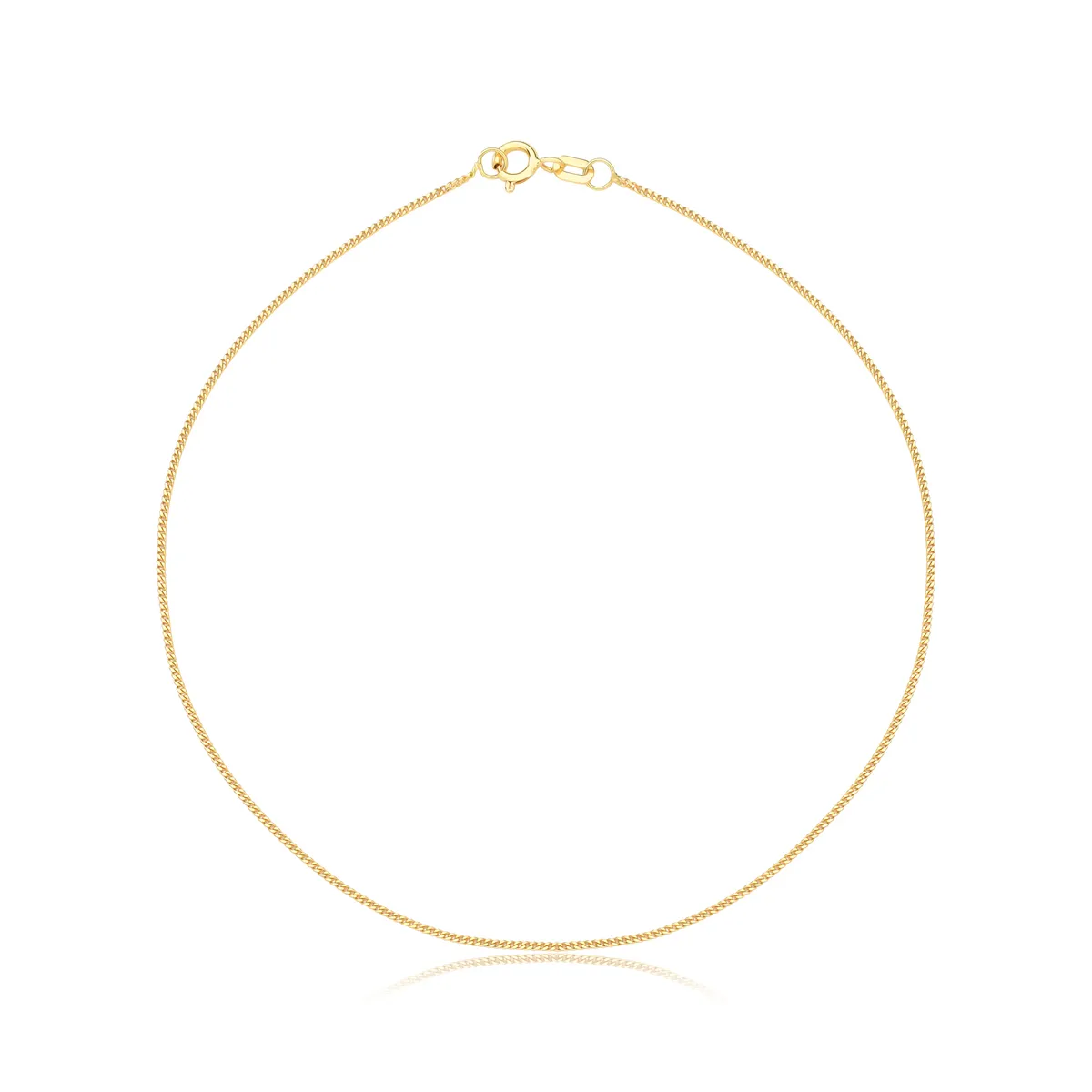 Tornozeleira de Elo Groumet 24cm ouro 18k fecho mola