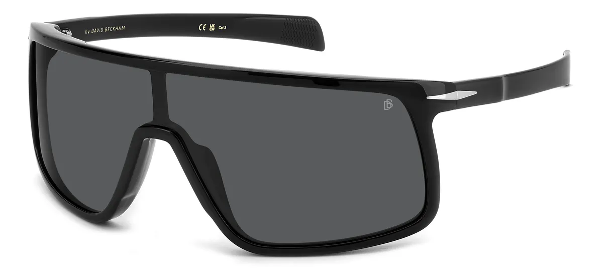Óculos de Sol David Beckham DB 99/VISOR 807 99IR Acetato Preto com lentes na cor Cinza