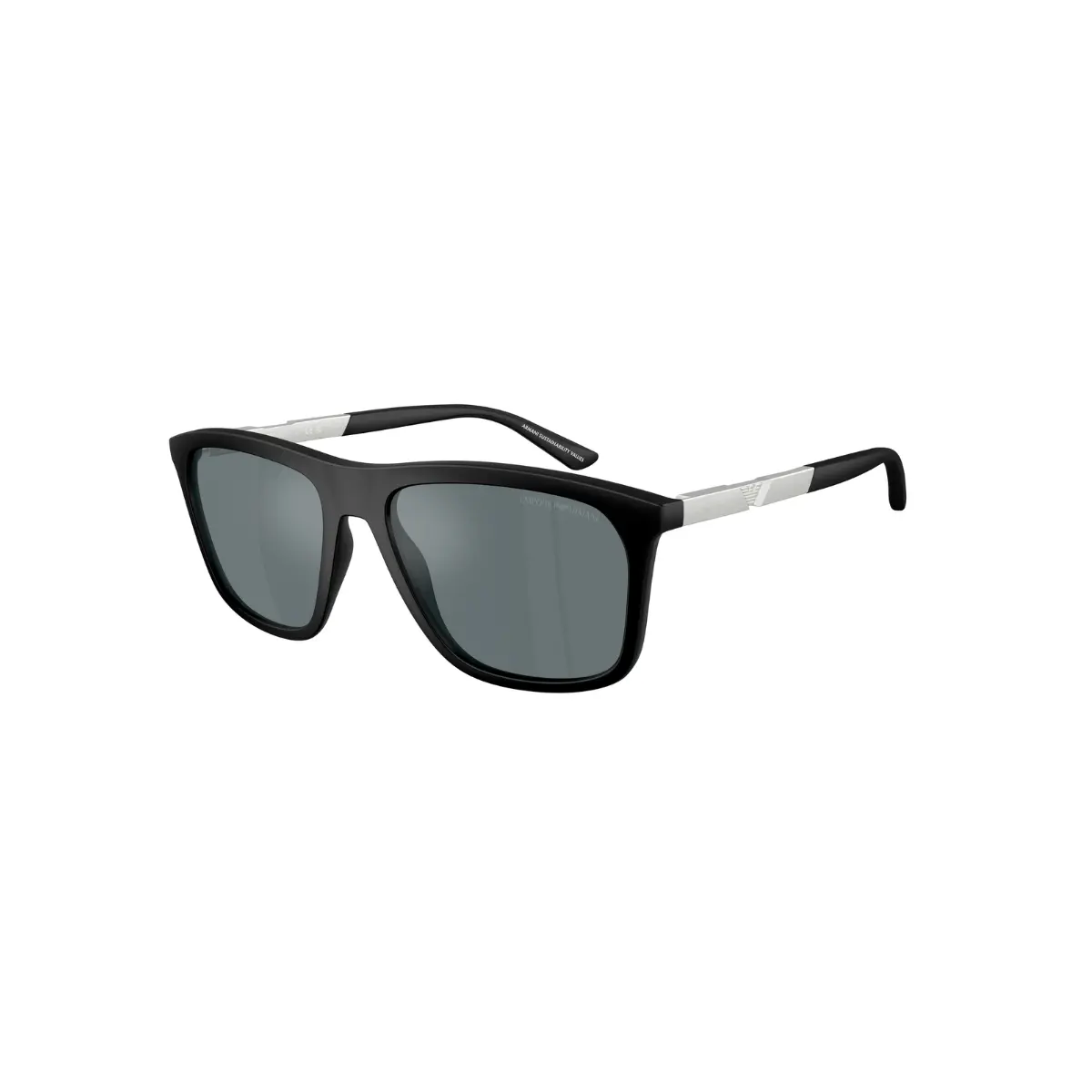Óculos de Sol Emporio Armani 0EA4237 50016G57 Acetato Preto com lentes na cor Cinza Espelhado