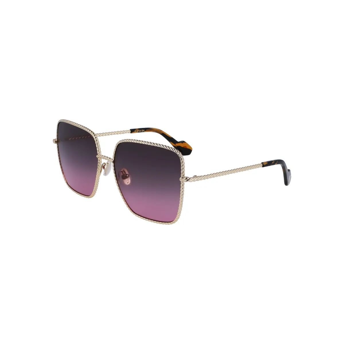 Óculos de Sol Lanvin LNV125S 727 60 Metal Dourado com lentes na cor Roxo Degradê