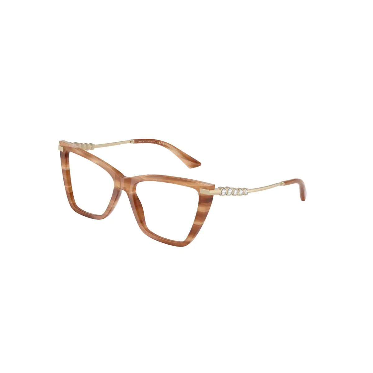 Óculos de Grau Jimmy Choo 0JC3020B 5055 55 Acetato Marrom Mesclado Listrado