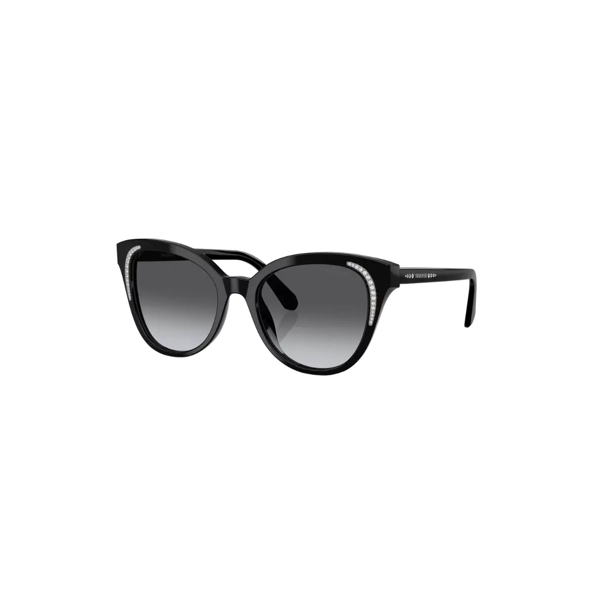 Óculos de Sol Swarovski 0SK6031 10018753 Acetato Preto com lentes na cor Cinza Escuro