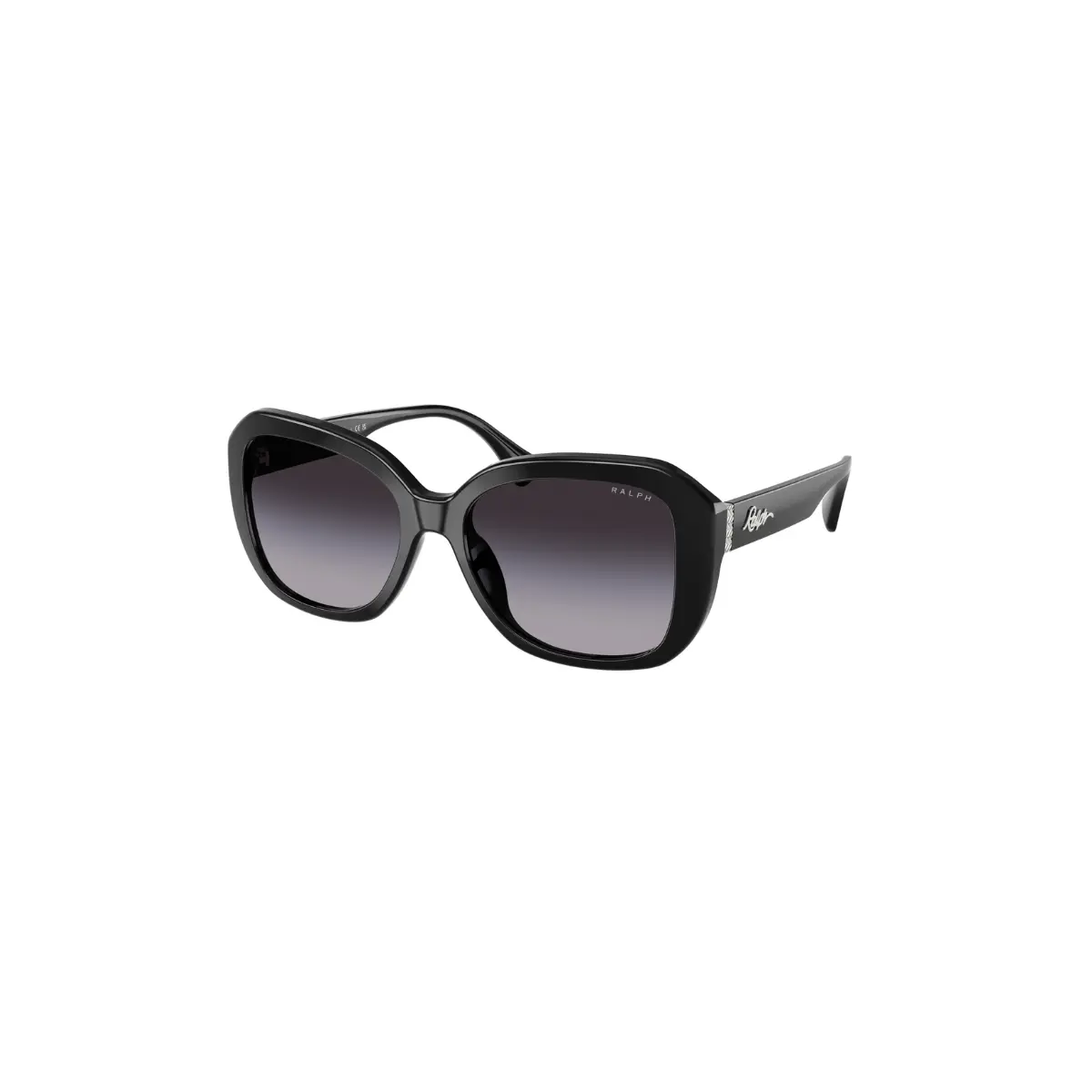 Óculos de Sol Ralph 0RA5321U 50018G56 Acetato Preto com lentes na cor Cinza Degradê
