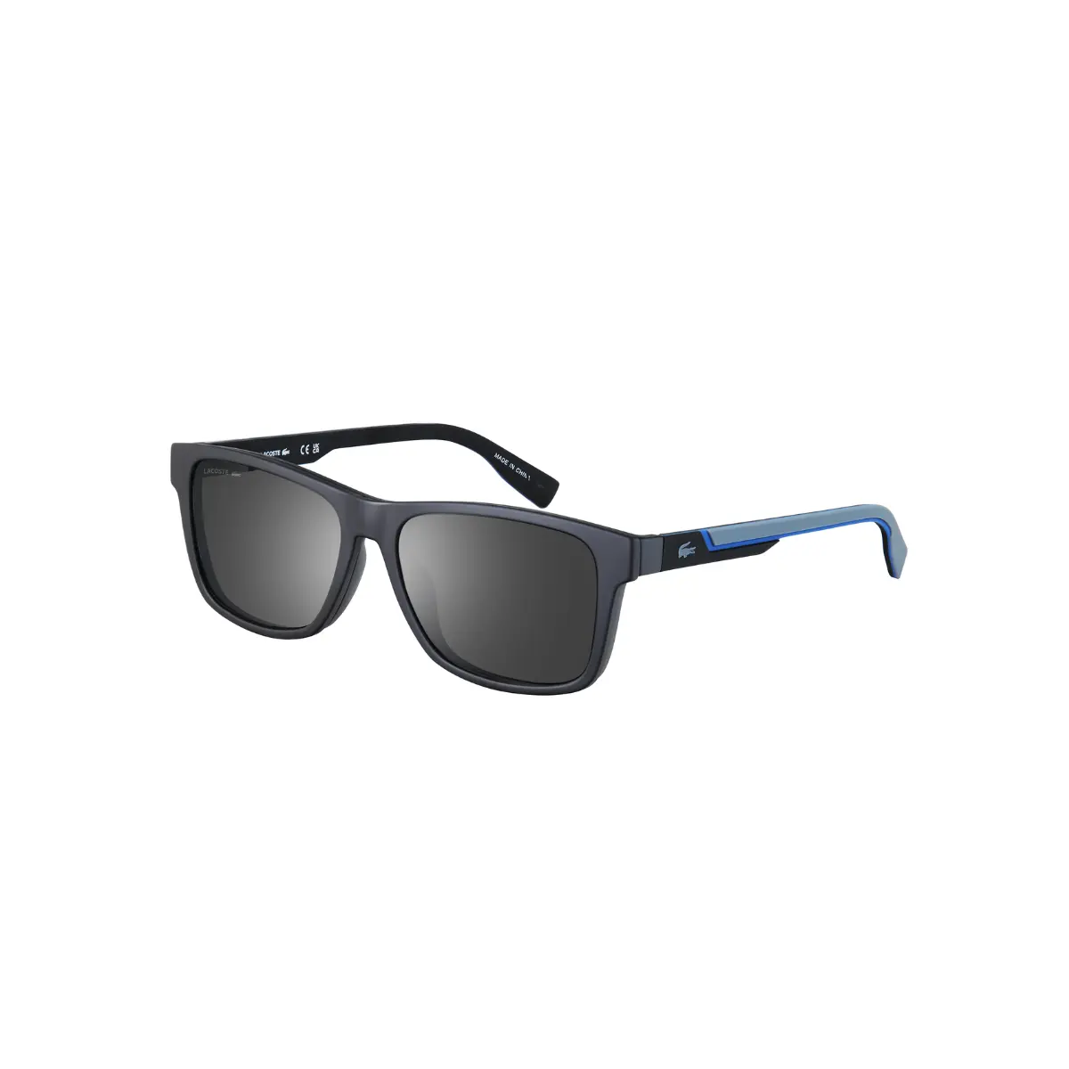 Óculos de Grau Lacoste com Clip-On L2707MAG-SET 002 55 Acetato Preto com lentes na cor Cinza