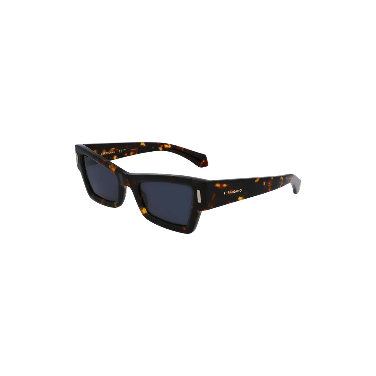 Óculos de Sol Salvatore Ferragamo SF2006S 242 53 Acetato Marrom Mesclado com lentes na cor Azul