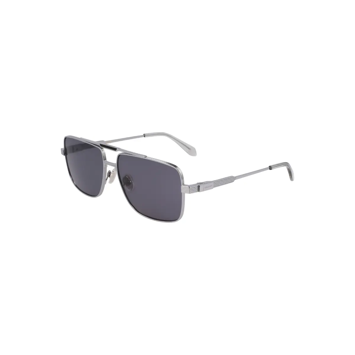Óculos de Sol Salvatore Ferragamo SF318SP 021 60 Titânio Prata com lentes na cor Cinza