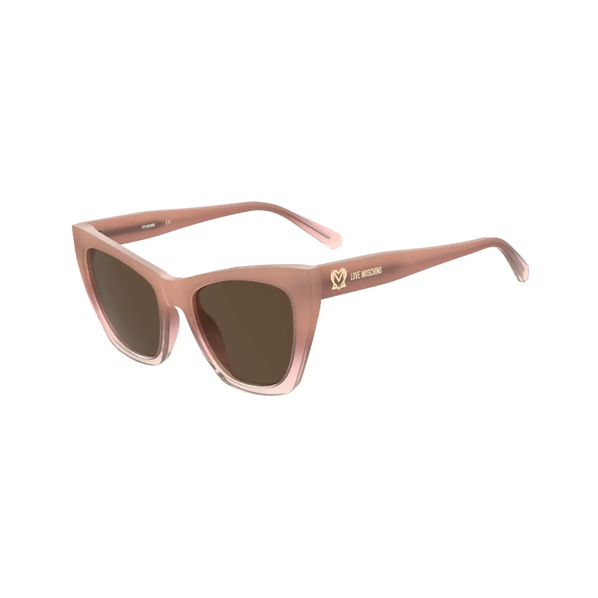 Óculos de Sol Love Moschino MOL070/S FWM 5370 S Acetato Nude com lentes na cor Marrom