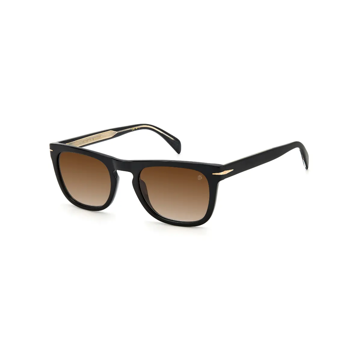 Óculos de Sol David Beckham DB 7077/S 807 53HA Acetato Preto com lentes na cor Marrom