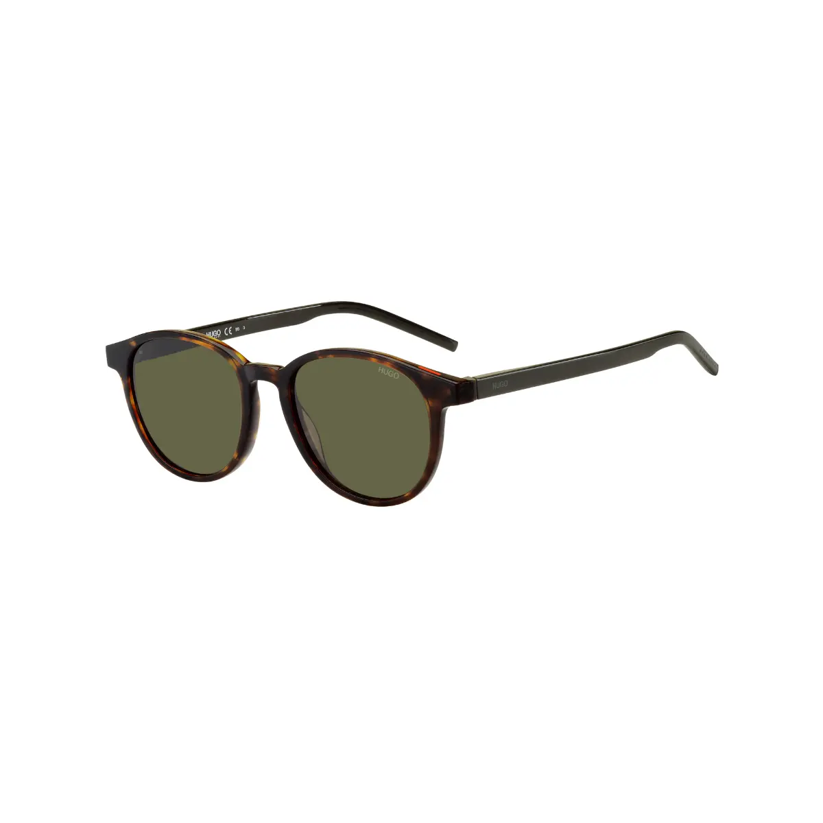 Óculos de Sol Hugo Boss HG 1127/S 086 52QT Acetato Marrom Mesclado com lentes na cor Verde