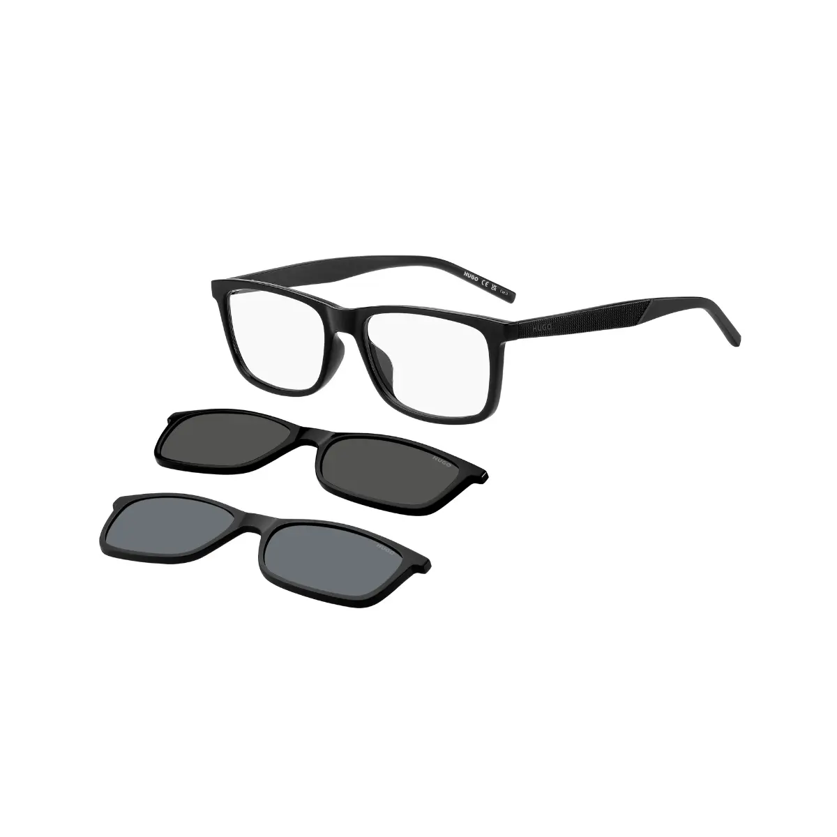 Óculos de Grau Hugo Boss HG 1329/G/CS2 807 5599 Acetato Preto com lentes na cor Marrom e Cinza