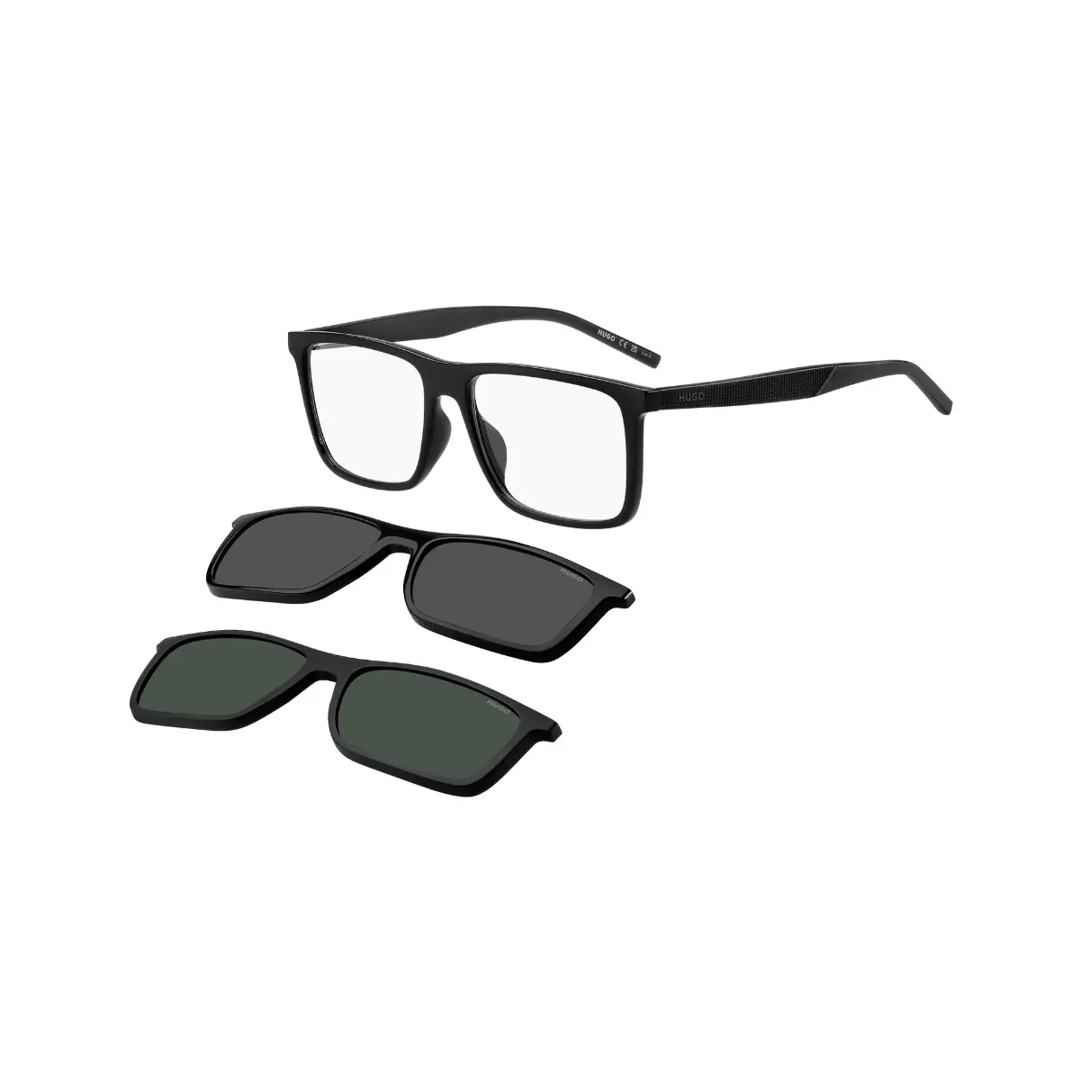 Óculos de Grau Hugo Boss HG 1331/G/CS2 807 5599 Acetato Preto com lentes na cor Verde e Marrom