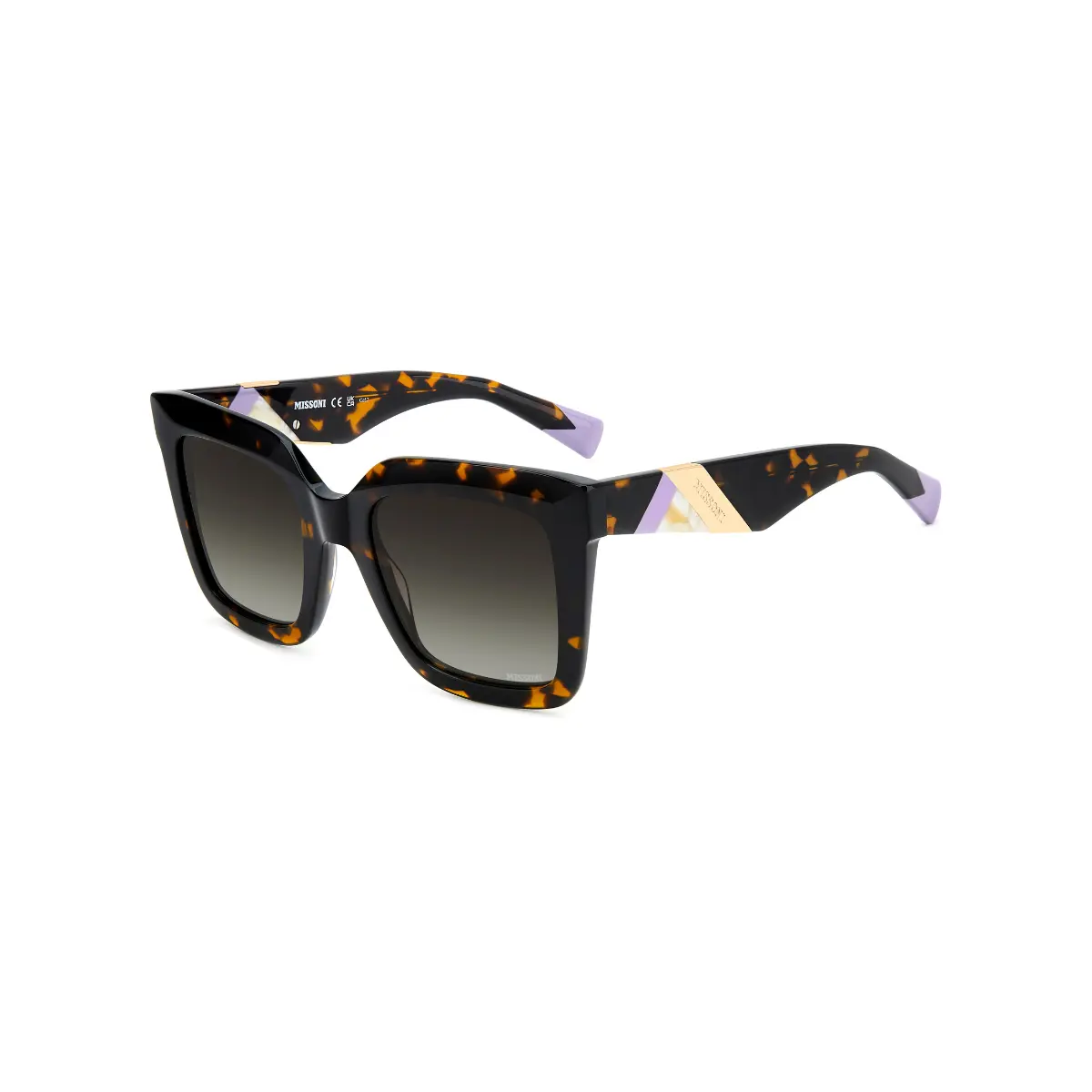 Óculos de Sol Missoni MIS 0192/S 086 52HA Acetato Marrom Mesclado com lentes na cor Cinza