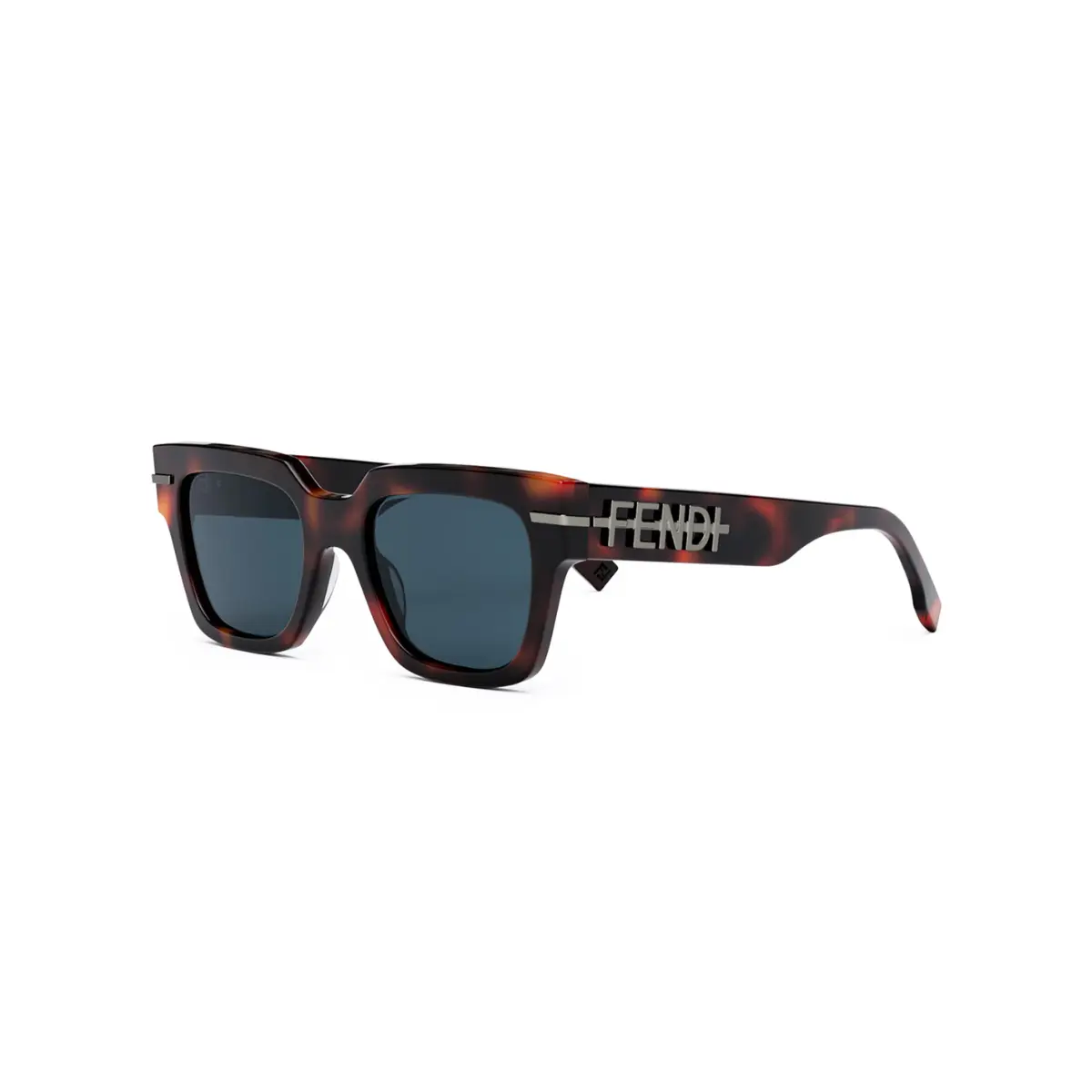Óculos de Sol Fendi FE40078I_5153V Acetato Marrom Mesclado com lentes na cor Azul