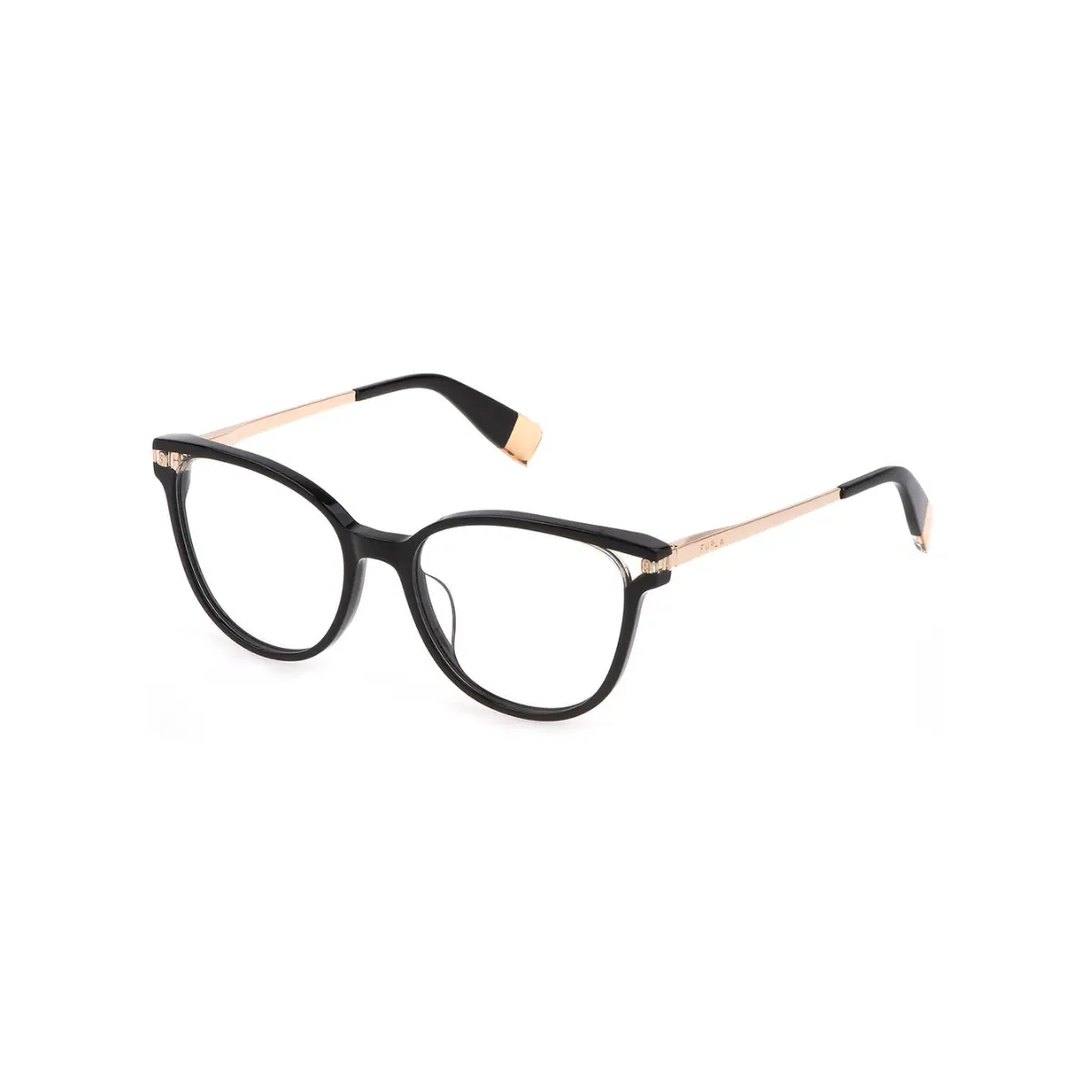Óculos de Grau Furla VFU580 520700 Acetato Preto e Rose