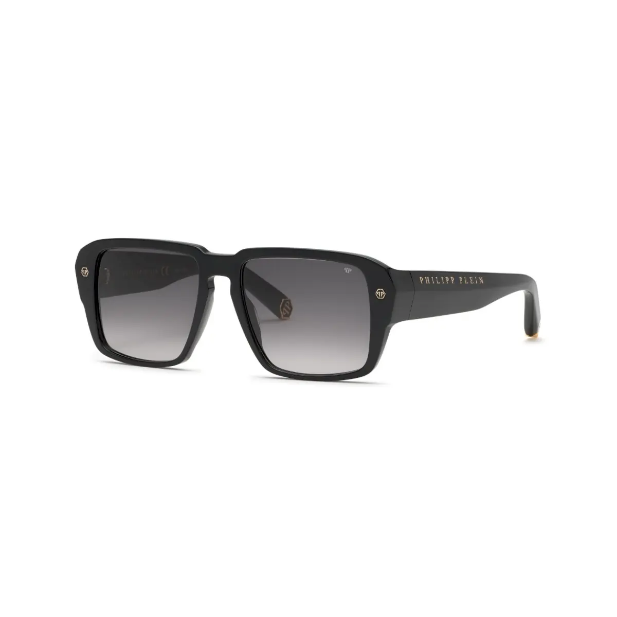 Óculos de Sol Philipp Plein SPP081 550700 Acetato Preto com lentes na cor Cinza Degradê