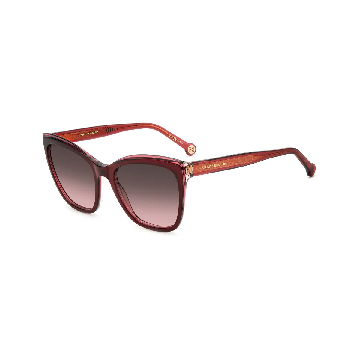 Óculos de Sol Carolina Herrera HER 0188/S C8C 55M2 Acetato Bordô com lentes na cor Rosa Degradê