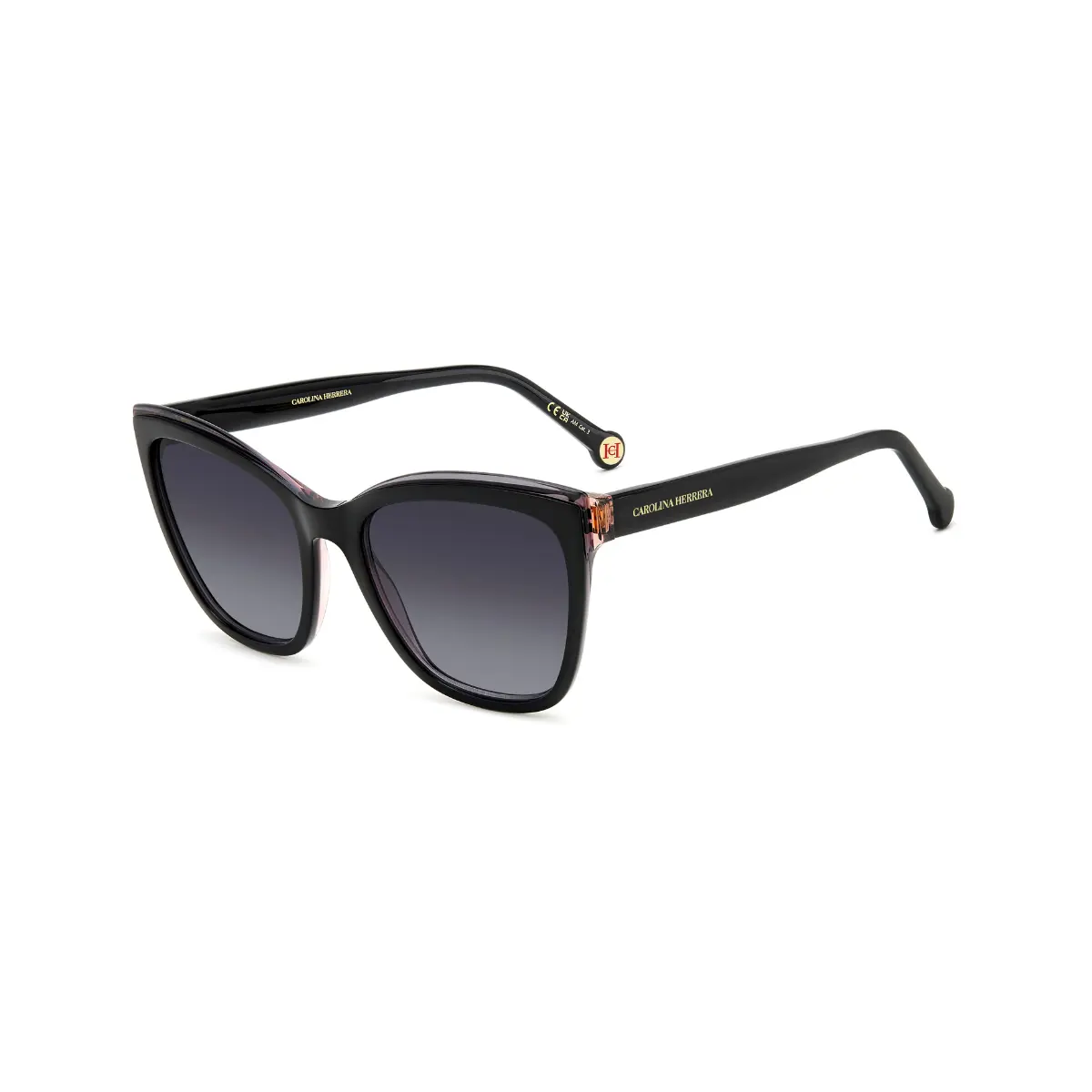 Óculos de Sol Carolina Herrera HER 0188/S KDX 559O Acetato Preto com lentes na cor Roxo Degradê