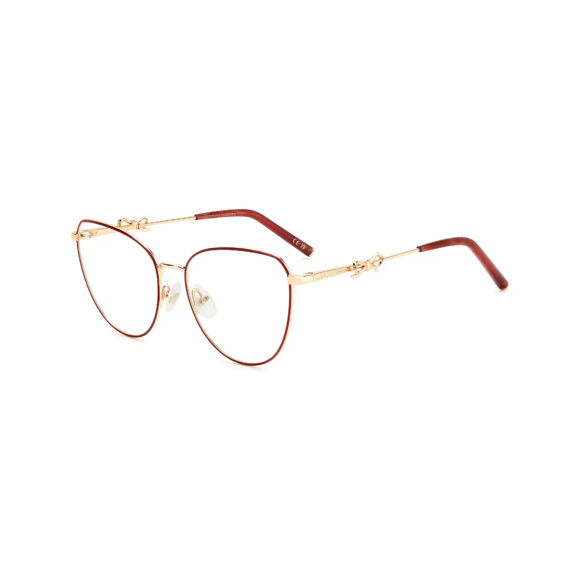 Óculos de Grau Carolina Herrera HER 0220 AU2 5617 Metal Dourado e Vermelho