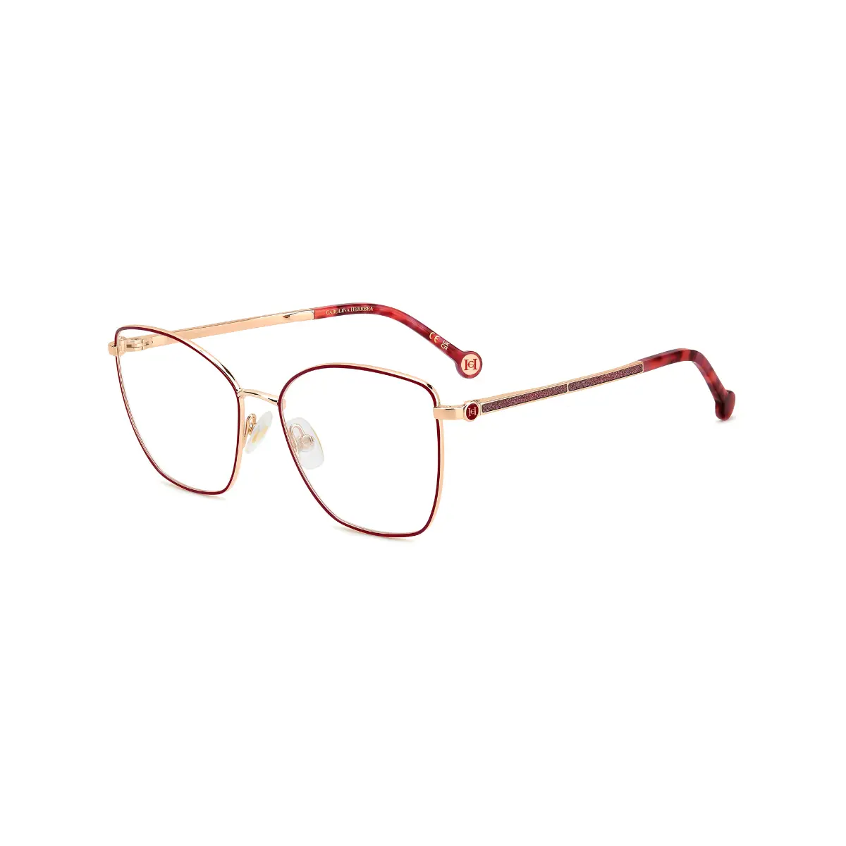 Óculos de Grau Carolina Herrera HER 0264 YK9 5517 Metal Dourado Vermelho