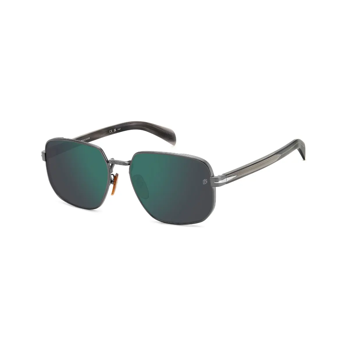 Óculos de Sol David Beckham DB 7121/G/S HWL 60MT Metal Cinza com lentes na cor Verde Espelhado