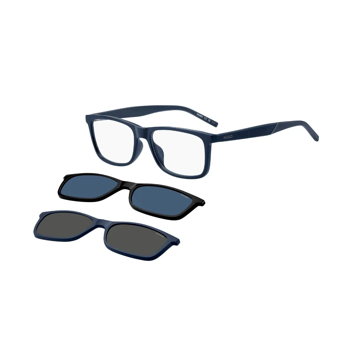 Óculos de Grau Hugo Boss com Clip-On HG 1329/G/CS2 9N7 5599 Acetato Azul com lentes na cor Azul e Cinza