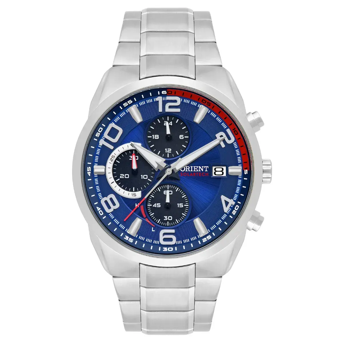 Relógio Orient SolarTech Cronógrafo Masculino - MBSSC256 D2SX Azul