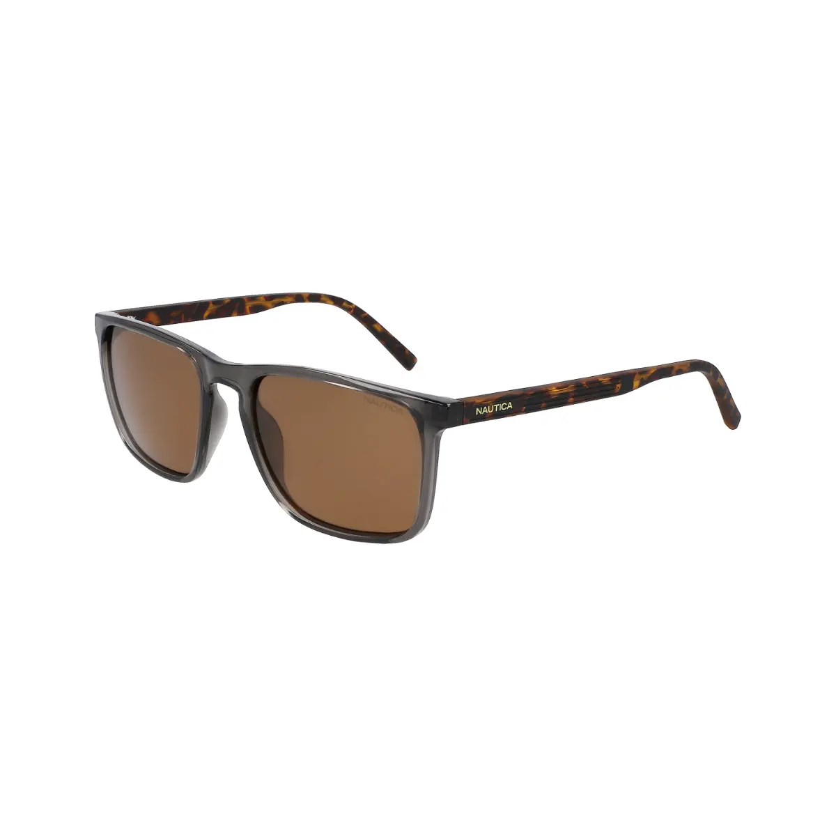 Óculos de Sol Nautica Polarizado N6255S 015 57 Acetato Cinza Transparente com lentes na cor Marrom